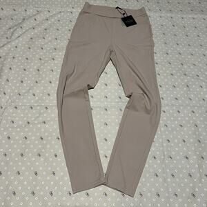 TAGOO Pants Womens Small Beige Stretch Pull On Back Pockets Nylon Spandex Skinny